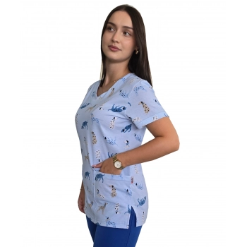 Bluza medyczna W18 elastyczna bawełna roz. XL